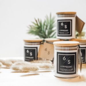 Single scent Scented soy candle by 6perscent