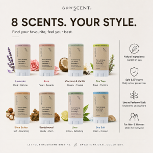 Natural Deodorant 15g – Aluminum & Paraben Free by 6perSCENT
