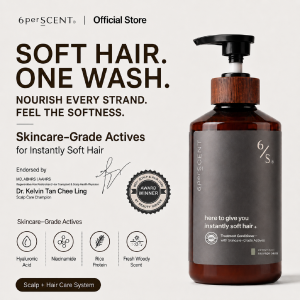 Treatment Conditioner with Hyaluronics & Argan oil by 6perSCENT. Scalp care, Haircare & Paraben free, 500ml PET bottle