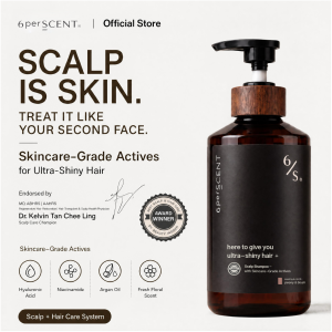 Nourishing Shampoo with Hyaluronics & Argan oil by 6perSCENT. Scalp care, Haircare & Paraben free, 500ml PET bottle